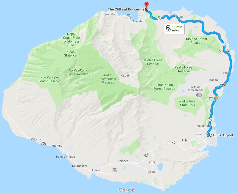 Kauai map.