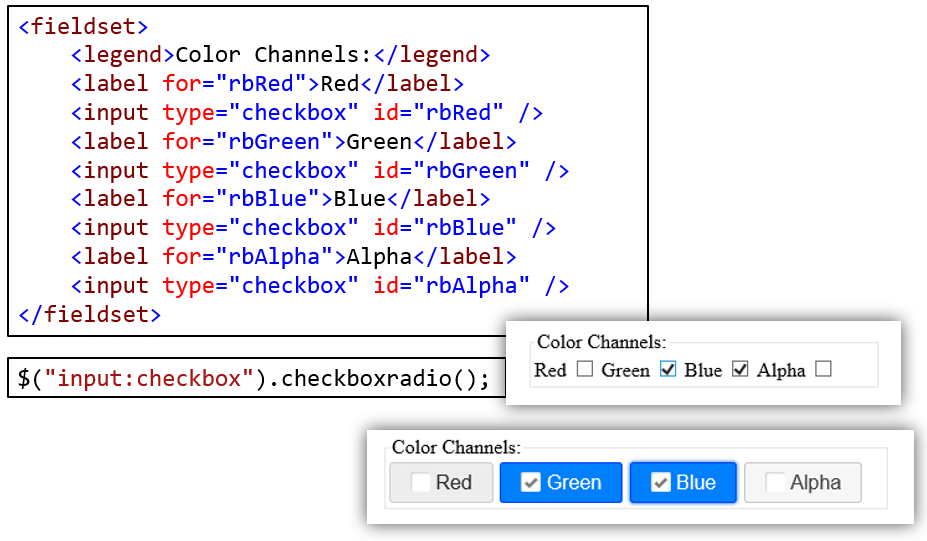 jQueryUI Checkboxradio.