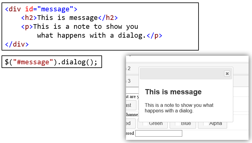 jQuery UI Dialog.