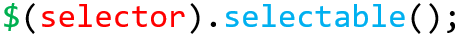 jQuery UI Selectable.
