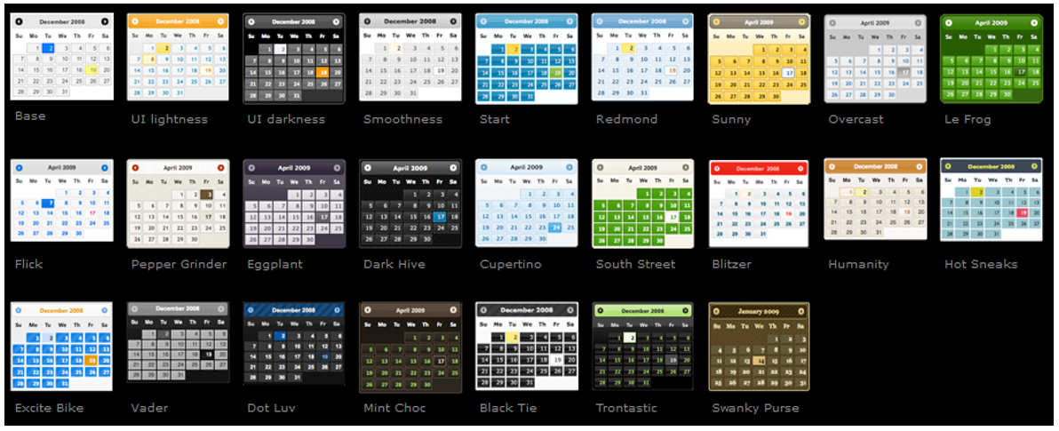 jQuery UI Themes.