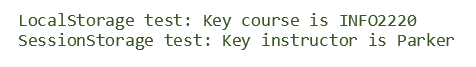 Example of storing values.